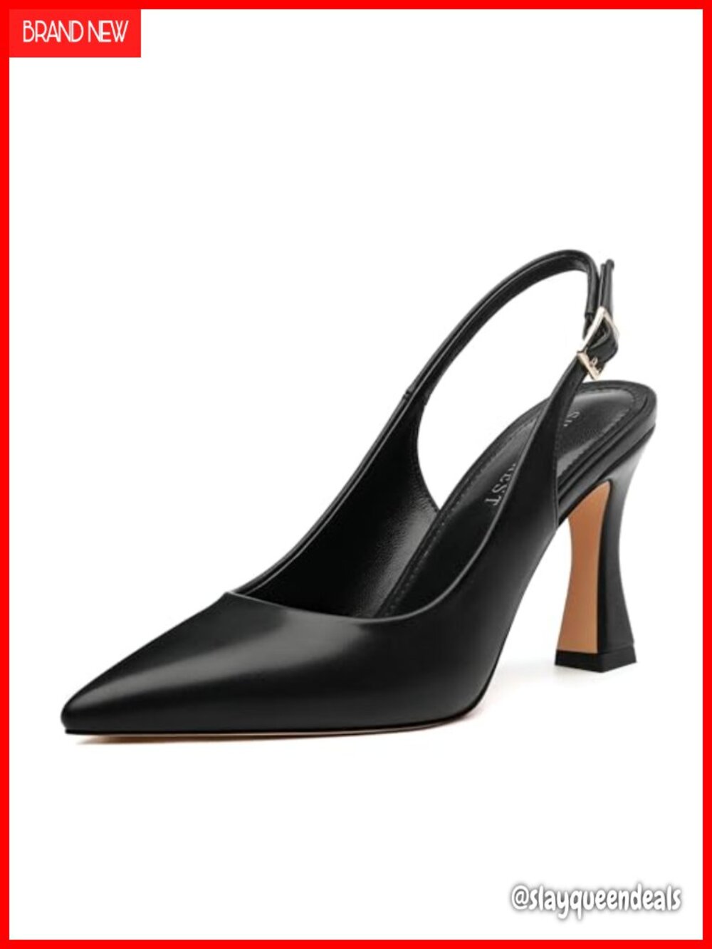 Slingback Heels Pointed Closed Toe Stiletto Pumps 3.5 Inch